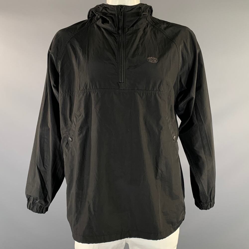 SNOW PEAK Size L Black Cotton & Nylon Anorak Pullover